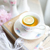 Service à thé anglais en porcelaine fleur de camélia